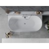 Mexen Oval Slim freestanding back-to-wall bathtub 170 x 80 cm, white, chrome overflow - 52661708000-01