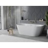 Mexen Oval Slim freestanding back-to-wall bathtub 170 x 80 cm, white, brushed gold overflow - 52661708000-55