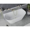 Mexen Oval Slim Freestanding Wall-Mounted Bath 170 x 80 cm, White, Brushed Gold Overflow - 52661708000-55