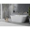 Mexen Oval Slim freestanding back-to-wall bath 170 x 80 cm, white, gold overflow - 52661708000-50