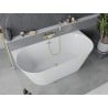 Mexen Oval Slim freestanding back-to-wall bath 170 x 80 cm, white, gold overflow - 52661708000-50