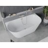 Mexen Oval Slim freestanding back-to-wall bathtub 170 x 80 cm, white, brushed nickel overflow - 52661708000-97
