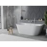 Mexen Oval Slim freestanding back-to-wall bathtub 170 x 80 cm, white, brushed nickel overflow - 52661708000-97