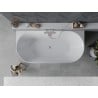 Mexen Oval Slim freestanding back-to-wall bathtub 170 x 80 cm, white, brushed nickel overflow - 52661708000-97