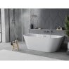 Mexen Oval Slim freestanding wall-adjacent bathtub 170 x 80 cm, white, gun metal overflow - 52661708000-95
