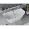 Mexen Oval Slim freestanding back-to-wall bath 170 x 80 cm, white, overflow gun metal - 52661708000-95