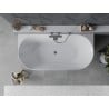 Mexen Oval Slim freestanding wall-adjacent bathtub 170 x 80 cm, white, gun metal overflow - 52661708000-95