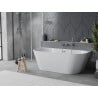 Mexen Oval Slim freestanding back-to-wall bath 170 x 80 cm, white, brushed gun gray overflow - 52661708000-66