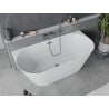 Mexen Oval Slim freestanding back-to-wall bath 170 x 80 cm, white, brushed gun gray overflow - 52661708000-66