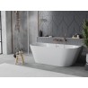Mexen Oval Slim freestanding wall-adjacent bathtub 170 x 80 cm, white, brushed copper overflow - 52661708000-65