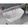 Mexen Oval Slim freestanding back-to-wall bathtub 170 x 80 cm, white, brushed copper overflow - 52661708000-65