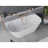 Mexen Oval Slim freestanding wall-adjacent bathtub 170 x 80 cm, white, brushed copper overflow - 52661708000-65
