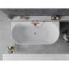Mexen Oval Slim freestanding wall-adjacent bathtub 170 x 80 cm, white, brushed copper overflow - 52661708000-65