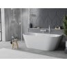 Mexen Oval Slim freestanding wall-mounted bathtub 170 x 80 cm, white, white overflow - 52661708000-20