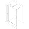 Mexen Velar Walk-in Shower Panel 110 x 200 cm, Graphite 8 mm, Gold - 871-110-000-43-50