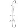 Mexen KT67 surface-mounted shower set with a rainmaker and thermostatic mixer tap, Chrome/White - 771506793-00