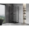 Mexen Mist-H L Duo Hinged Shower Cabin 70 x 70 cm, Transparent, Black - 8A5L-070L-070P-70-00