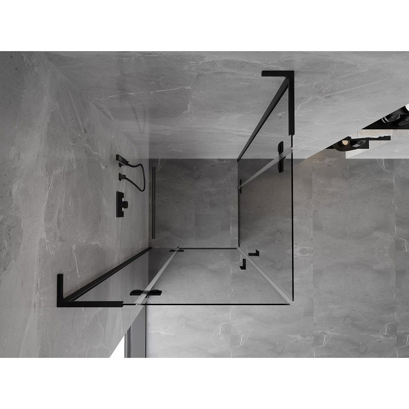 Mexen Mist-H L Duo shower cabin pivot 120 x 120 cm, transparent, black - 8A5L-120L-120P-70-00