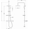 Mexen KT67 surface-mounted shower set with a rainmaker and thermostatic mixer tap, Chrome/White - 771506793-00