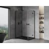 Mexen Mist-H L Duo Hinged Shower Enclosure 100 x 75 cm, Transparent, Black - 8A5L-100L-075P-70-00