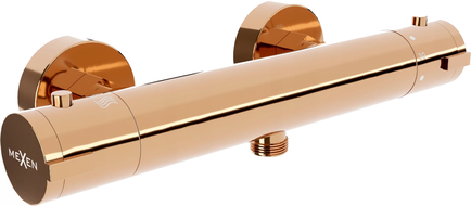 Mexen Kai thermostatic shower mixer tap, Rose gold - 77100-60