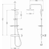 Mexen KT67 exposed shower set with rain shower and thermostatic mixer, black - 771506793-70