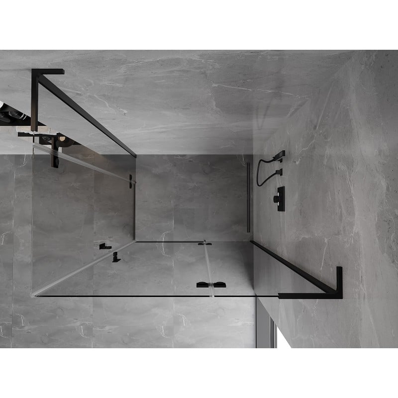 Mexen Mist-H L Duo right hinged shower cabin 80 x 95 cm, transparent, black - 8A5L-080L-095P-70-00