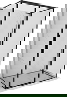 Mexen Rox-3S L 3-wall sliding shower enclosure right 125 x 80 cm, black frame, black - 8C2L-125-080-70-70-3S-P