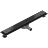 Mexen Flat 360° M12 swivel linear drain 70 cm, Black - 1721070-40
