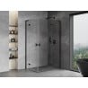 Mexen Mist-H L Duo hinged shower enclosure 70 x 110 cm, transparent, black - 8A5L-070L-110P-70-00