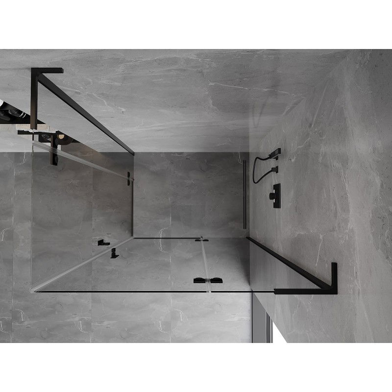 Mexen Mist-H L Duo right swing shower cabin 100 x 115 cm, transparent, black - 8A5L-100L-115P-70-00