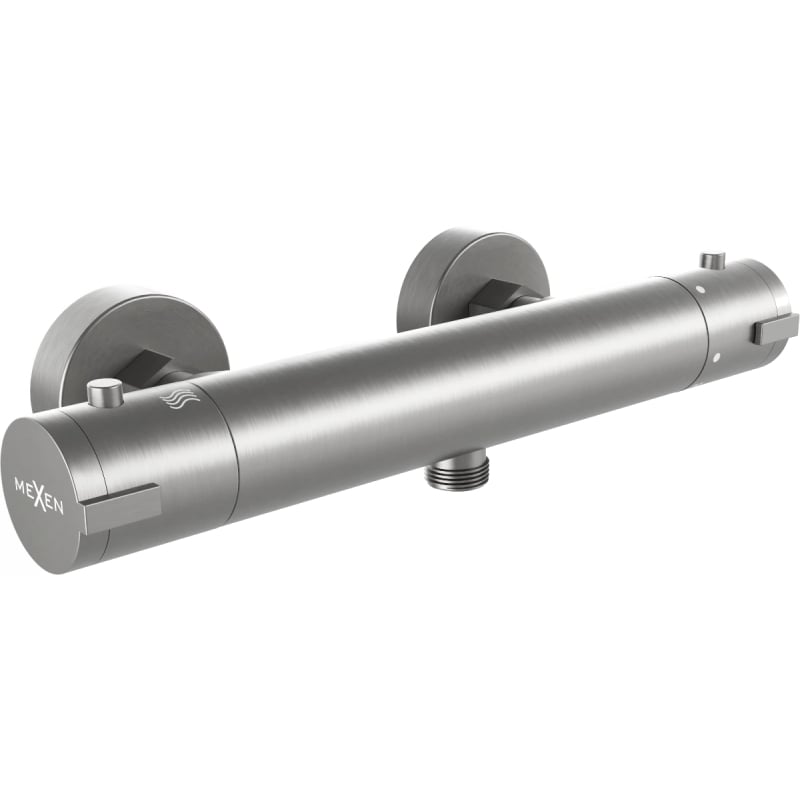 Mexen Kai thermostatic shower faucet, brushed gun gray - 77100-66