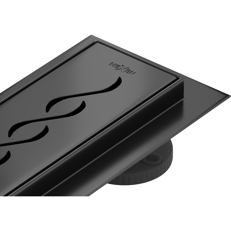 Mexen Flat 360° M18 swivel linear drain 50 cm, Black - 1723050-40