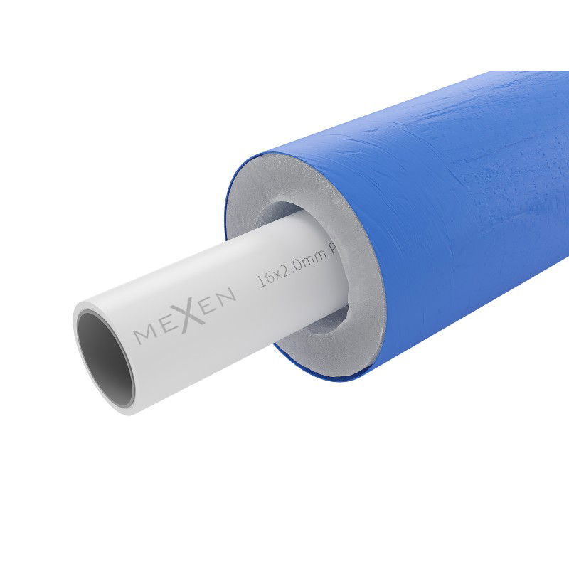 Mexen AL-L PE-Xb/AL/PE-Xb 16 x 2 mm pipe in blue insulation, 100 m - W97100-121600-100