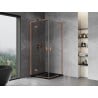 Mexen Mist-H L Duo 80 x 80 cm Hinged Shower Enclosure, Transparent, Brushed Copper - 8A5L-080L-080P-65-00