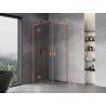 Mexen Mist-H L Duo 80 x 80 cm Hinged Shower Enclosure, Transparent, Brushed Copper - 8A5L-080L-080P-65-00