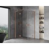 Mexen Mist-H L Duo Hinged Shower Enclosure Left 90 x 70 cm, Transparent, Brushed Copper - 8A5L-090L-070P-65-00