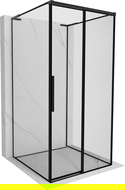 Mexen Rox-3S L 3-sided right sliding shower enclosure 95 x 95 cm, black frame, black - 8C2L-095-095-70-70-3S-P