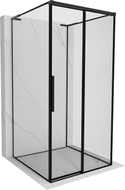 Mexen Rox-3S L 3-wall right sliding shower cabin 100 x 100 cm, black frame, black - 8C2L-100-100-70-70-3S-P