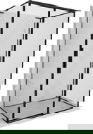 Mexen Rox-3S L 3-wall Sliding Right Shower Cabin 130 x 110 cm, Black Frame, Black - 8C2L-130-110-70-70-3S-P