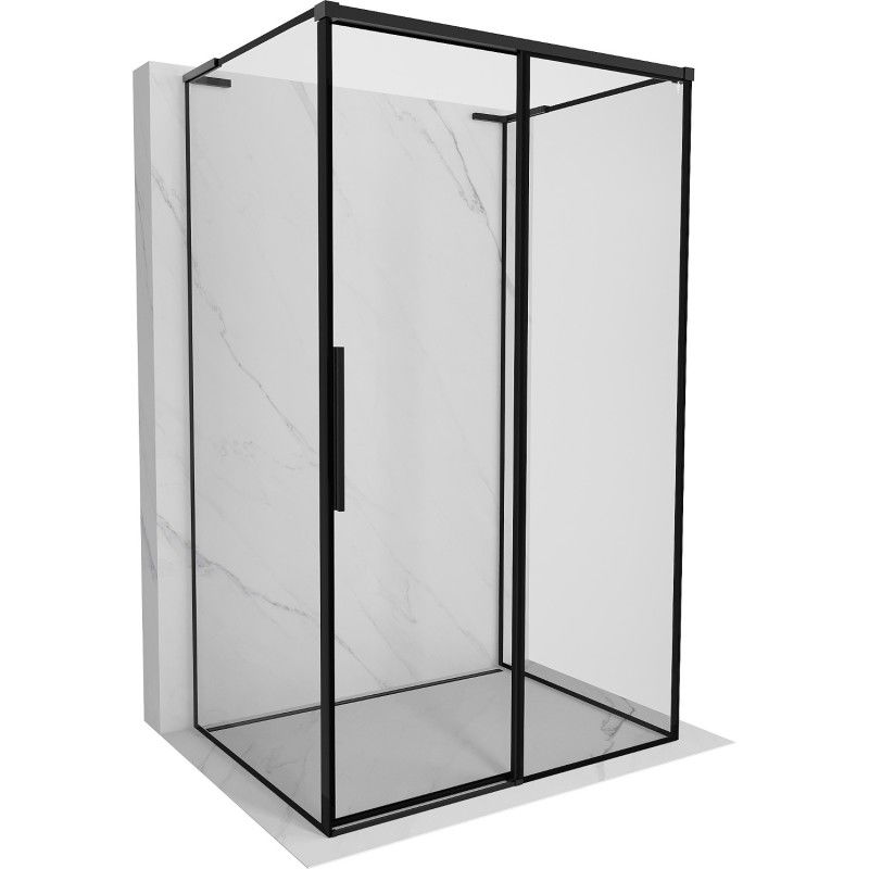 Mexen Rox-3S L 3-wall sliding shower cabin right 155 x 120 cm, black frame, black - 8C2L-155-120-70-70-3S-P