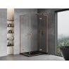 Mexen Mist-H L Duo shower cabin with hinged door 70 x 80 cm, transparent, brushed copper - 8A5L-070L-080P-65-00