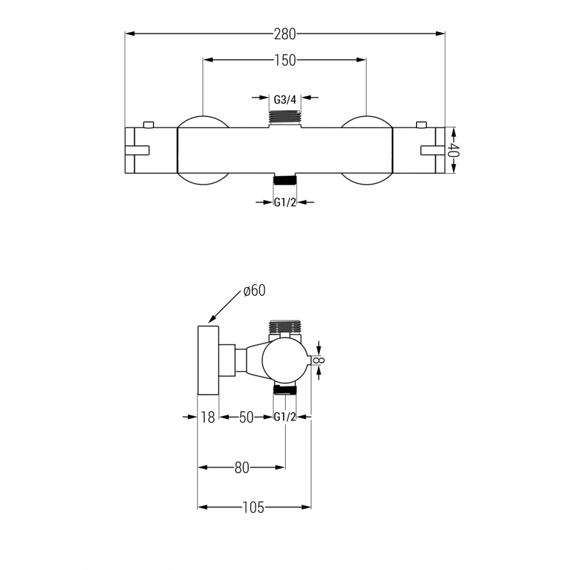 Mexen Kai thermostatic shower mixer, gold - 77150-50