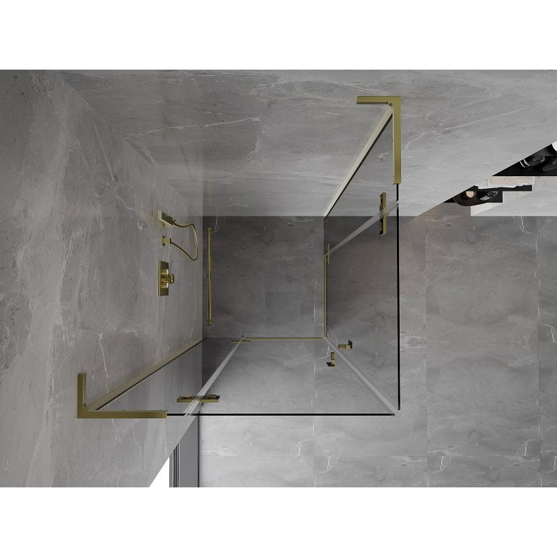Mexen Mist-H L Duo Pivot Shower Enclosure 85 x 85 cm, Transparent, Gold - 8A5L-085L-085P-50-00