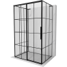 Mexen Rox-3S L 3-wall sliding shower enclosure, left 145 x 70 cm, black grid, black - 8C2L-145-070-70-77-3S-L