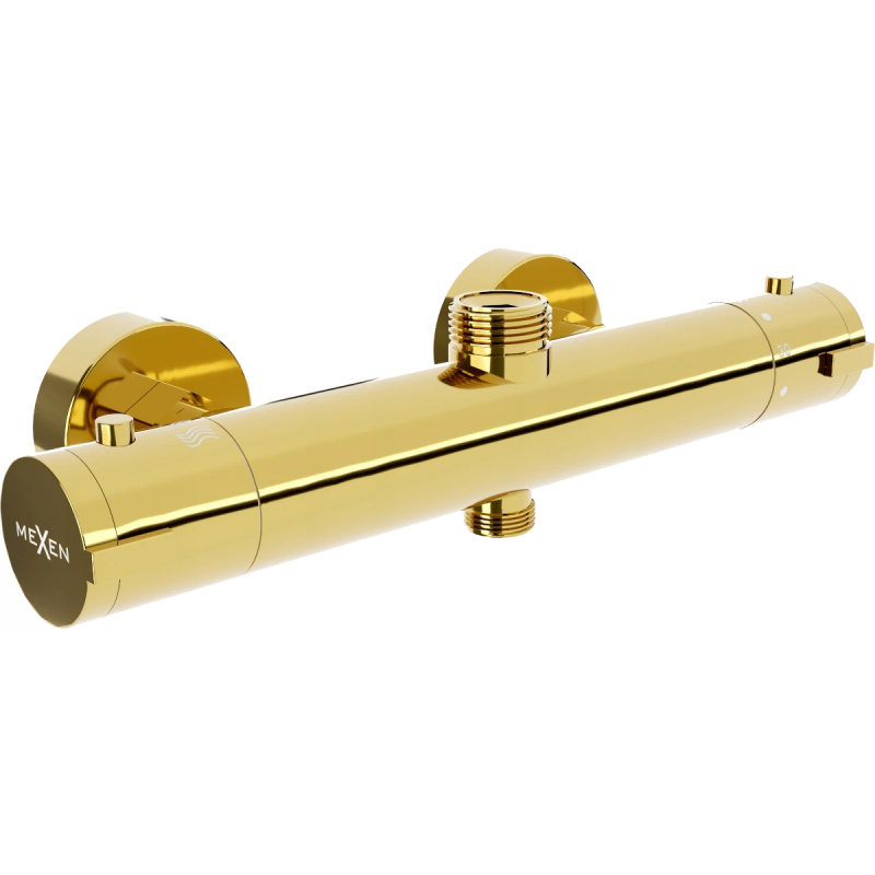 Mexen Kai thermostatic shower mixer, gold - 77150-50
