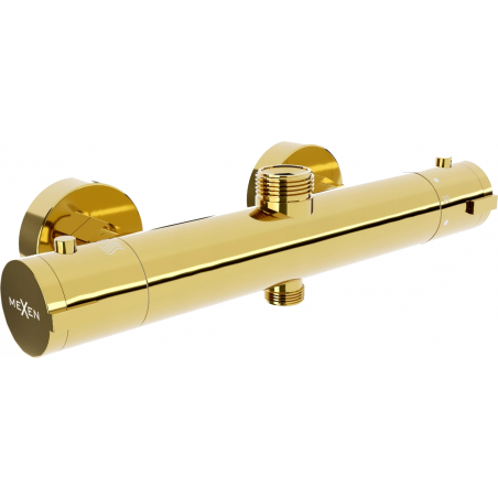 Mexen Kai thermostatic shower mixer tap, Gold - 77150-50