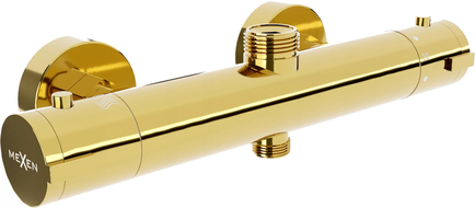Mexen Kai thermostatic shower mixer tap, Gold - 77150-50
