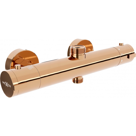 Mexen Kai thermostatic shower mixer tap, Rose gold - 77150-60