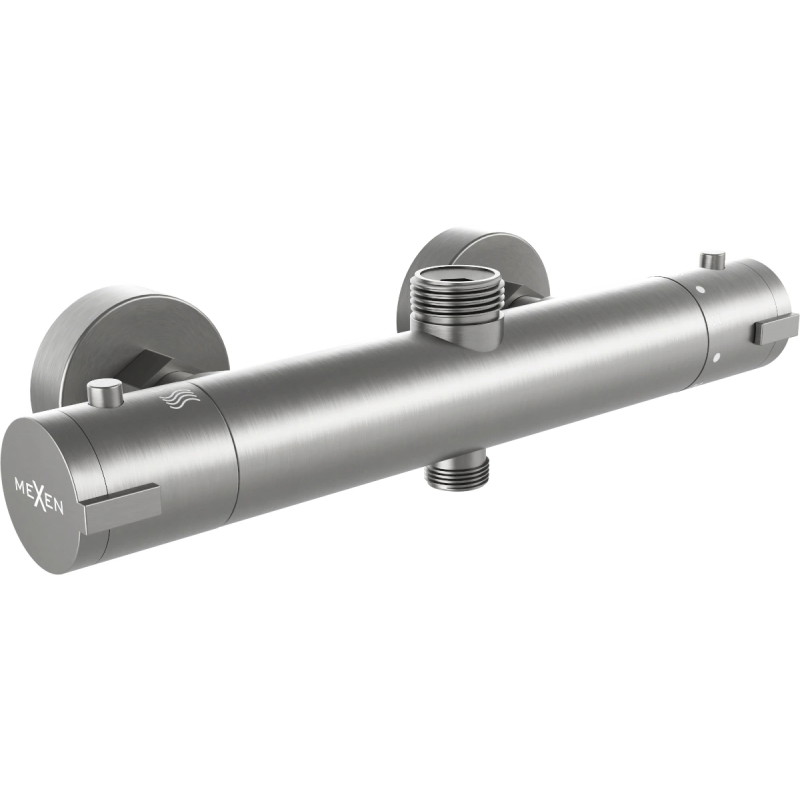 Mexen Kai thermostatic shower faucet, brushed gun gray - 77150-66